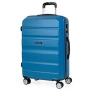 ITACA - Maleta Mediana con 4 Ruedas Giratorias para Viajes Largos Tipo Trolley Ideal como Maletas de Viaje Grandes 23 Kilos y Maleta Viaje Mediana Resistentes, Azul