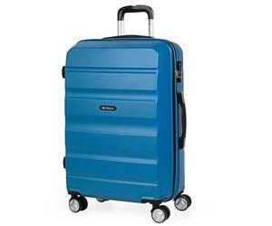 ITACA - Maleta Mediana con 4 Ruedas Giratorias para Viajes Largos Tipo Trolley Ideal como Maletas de Viaje Grandes 23 Kilos y Maleta Viaje Mediana Resistentes, Azul