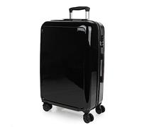 ITACA - Maleta Mediana rígida con 4 Ruedas giratorias, Cierre Seguro Candado de Combinación y diseño Resistente, Apta para 23 Kilos Viajes Largos y escapadas., Negro