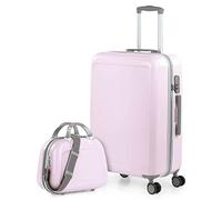 ITACA - Maleta Mediana rígida con 4 Ruedas giratorias, Cierre Seguro candado de combinación y diseño Resistente, Apta para 23 Kilos Viajes Largos y escapadas. con Neceser, Rosa