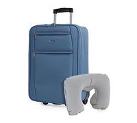 ITACA - Maletas De Viaje Cabina 55X40X20 Material EVA Ligero, Trolley con Ruedas Maleta De Mano para Avion Maleta Cabina Equipaje De Mano Ideal para Viajes Cortos, Azul Vaquero