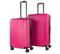 ITACA - Maletas de Viaje ITACA Juego Maletas 4 Ruedas - Juego de Maletas de Viaje - Juego Maletas de Viaje Ligeras Candado de combinacion, Fucsia/Antracita, M + L