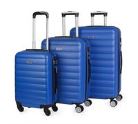 ITACA - Maletas de Viaje ITACA Juego Maletas 4 Ruedas - Juego de Maletas de Viaje - Juego Maletas de Viaje Ligeras Candado de combinacion, Azul, 55 cm + 65 cm + 75 cm