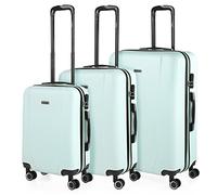 ITACA - Maletas de Viaje Juego Maletas 4 Ruedas - Juego de Maletas de Viaje - Juego Maletas de Viaje Ligeras Candado de combinacion, Verde Menta, S + M + L