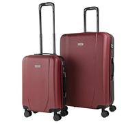 ITACA - Maletas de Viaje Juego Maletas 4 Ruedas - Juego de Maletas de Viaje - Juego Maletas de Viaje Ligeras. Candado de combinacion, Granate-Antracita