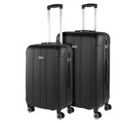 ITACA - Maletas de Viaje Rígidas ABS - Cabina, Mediana y Grande - Asa Telescópica, 4 Ruedas Giratorias y Candado de Combinación, Negro, 63 cm + 73 cm