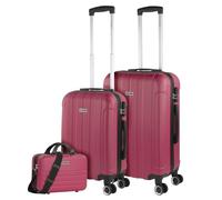 ITACA - Maletas de Viaje Rígidas ABS - Maleta de Viaje Cabina, Maleta Mediana y Maleta Grande - Asa Telescópica, 4 Ruedas Giratorias y Candado de Combinación, Fresa, 55 cm + 63 cm + 35 cm
