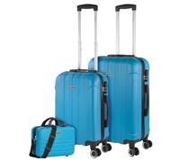 ITACA - Maletas de Viaje Rígidas ABS - Maleta de Viaje Cabina, Maleta Mediana y Maleta Grande - Asa Telescópica, 4 Ruedas Giratorias y Candado de Combinación, Turquesa, 55 cm + 63 cm + 35 cm