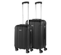 ITACA - Maletas de Viaje Rígidas ABS - Maleta de Viaje Cabina, Maleta Mediana y Maleta Grande - Asa Telescópica, 4 Ruedas Giratorias y Candado de Combinación, Negro, 55 cm + 63 cm