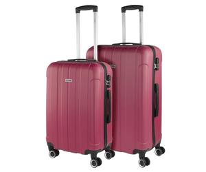 ITACA - Maletas de Viaje Rígidas ABS - Maleta de Viaje Cabina, Maleta Mediana y Maleta Grande - Asa Telescópica, 4 Ruedas Giratorias y Candado de Combinación, Fresa, 63 cm + 73 cm