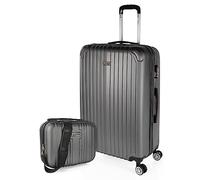 ITACA - Maletas Grandes De Viaje Rígidas Ligeras con 4 Doble Rueda 360° Maleta Grande 23 Kilos Alta Resistencia Extensible Maleta XL Duradera con Neceser, Antracita