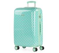 ITACA - Maletas Infantiles Resistentes y Ligeras con diseño Colorido para niños y niñas Tipo Mediana Maletas de Viaje rígidas de fácil manejo. Candado de combinación, Topos Menta