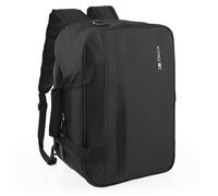 ITACA - Mochila viaje cabina avion 40X25X20 Maleta ligera para avión, de mano, con compartimentos. Compatible Ryanair, Negro