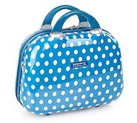 ITACA - Neceser de policarbonato para Mujeres y niños. Neceser de Viaje de Calidad rígida con asa Superior y Correa para el Hombro Ajustable. Marca ITACA Elegante, Azul (702435), 35 cm