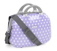 ITACA - Neceser de policarbonato para Mujeres y niños. Neceser de Viaje de Calidad rígida con asa Superior y Correa para el Hombro Ajustable. Marca Elegante, Púrpura (702435), 35 cm, Correa para