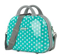 ITACA - Neceser Mujer Viaje. Neceser de Viaje rigido. Neceser Viaje de Calidad con Asa Ajustable. Neceser Rigido de Viaje Elegante. Neceser Grande, Topos Menta