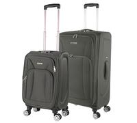 ITACA - Set de Maletas Semirrígidas Ligeras con Ruedas giratorias 360°- Juego de Maletas. Maletas de Viaje Blandas Candado de Combinación., Gris