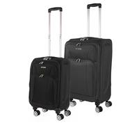 ITACA - Set de Maletas Semirrígidas Ligeras con Ruedas giratorias 360°- Juego de Maletas. Maletas de Viaje Blandas con candado de Combinacion., Negro