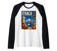 Itaca Tomando Largo Camino a casa La odisea de Homero Mitología Griega Camiseta Manga Raglan