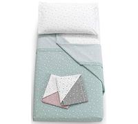 Italbaby 020.1007-003 - Juego de Cama de 3 Piezas, diseño de Estrellas, Verde Menta