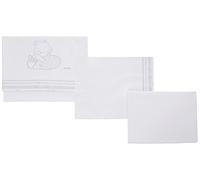 Italbaby amor juego de sábanas para cuna, color blanco, 3 piezas