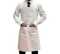 Italbangla Textile Delantal de cocinero unisex, resistente, cómodo con bolsillo frontal, lavable para cocina, bar, restaurante, carnicería y catering, Color blanco., Talla única