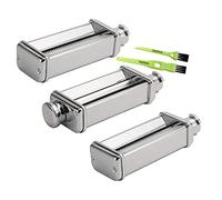 Italdos Kit 3 en 1 desmoladora y cúter pasta fresca compatible con Kenwood KCC KVC KVL KMX Rodillo escopeta lasaña cortería para fettuccine y espaguetis - Pasta Maker de acero inoxidable