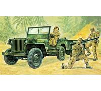 Italeri- Willys Jeep Kit de Modelo, Color Verde (Olive Drab) (0314)