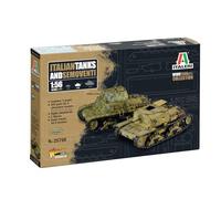 ITALERI 25768 1:56 Italian Tanks & Semoventi - modelismo, Kit, modelismo de pie, Manualidades, Hobby, Pegar, Kit de plástico, Fiel al Detalle, Kit Militar, Tanque 1:56