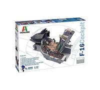 Italeri 2990 1:12 F-16 - Kit de construcción de maquetas (1:12), diseño de cabina, manualidades, aficiones, pegar, juego de plástico detallado, multicolor