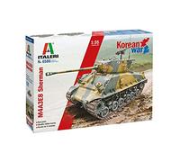 Italeri 6586S 1:35 US M4A3E8 Sherman Guerra de Corea-Modelo de Suelo, Hobby, Pegado, Kit de plástico, detallado, Multicolor, Color unvarnished