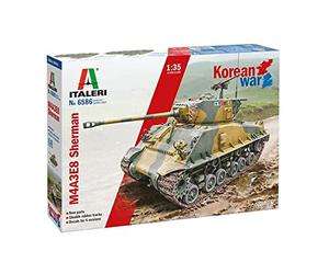 Italeri 6586S 1:35 US M4A3E8 Sherman Guerra de Corea-Modelo de Suelo, Hobby, Pegado, Kit de plástico, detallado, Multicolor, Color unvarnished