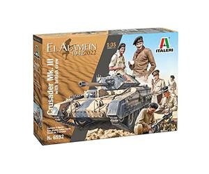 Italeri -6592 Crusader MK.II with British Crew El Alamein 1942-2022, escala 1:35, modelo kit, modelo de plástico para montar, modelismo, multicolor, IT6592