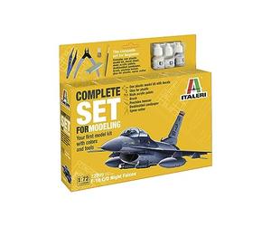 Italeri 72009 1:72 F-16 C/D Night Falcon - Juego completo, maqueta, kit de construcción, construcción, construcción de modelos, manualidades, aficiones, pegar, kit de plástico incluye accesorios