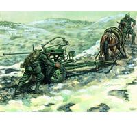 Italeri Horse Drawn Breda 20 Gun/65 Mod.35 w/Soldiers 1/35 (Importación USA)