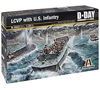 Italeri IT6524 6524S 1/35 LCVP w/US Infantry Model KIT, Unpain (Importación USA)