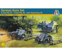 Italeri Kit Sin Montar 1/72 Set Cañones Alemanes 20mm (3 Cañones, 8 Fig.)