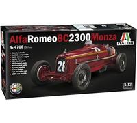 Italeri Maqueta de Alfa Romeo 8C 2300 Monza Nuvolari, escala 1:12, modelo, manualidades, hobby, pegado, kit de construcción de plástico, detallado, color plateado (IT4706)