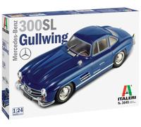 Italeri 3645S-Maqueta de Mercedes Benz 300 SL Gull Wing, Escala 1:24, maqueta, modelismo, Manualidades, Hobby, Pegado, plástico, Color Plateado, Mittel (3645S)