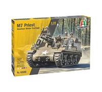Italeri Selbststütze' Ejército 1:35 US M-7 Priest Howitzer Self-Prop, modelismo, construcción de Modelos, Manualidades, aficiones, Pegar, Kit de plástico, Color Azul Marino Verde, zzzz-s (HC-6580)