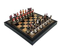 Italfama - Juego de ajedrez Waterloo (pintado a mano y tabla de ajedrez (incluye Dame & Backgammon)