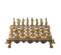 Italfama Roman Empire Chess Set + Chess Board is Made in Onyx and Bronze