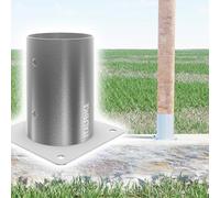 Italfence - Soporte atornillable en hierro galvanizado para poste de madera redondo (Disponibles todas las medidas) [101x101mm, 1 pieza]