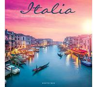 Italia | 2024 12 x 24 Inch Monthly Square Wall Calendar | Graphique de France | Scenic Travel Europe Italian Venice Rome