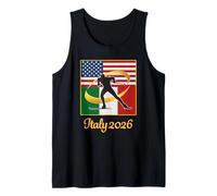 Italia 2026 esquí de fondo de country USA Italia Flaros de Camiseta sin Mangas