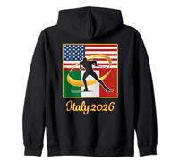Italia 2026 esquí de fondo de country USA Italia Flaros de Sudadera con Capucha