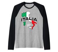 Italia 2026 s Italy Map Flag s Italian Heritage s Travel Camiseta Manga Raglan