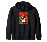 Italia 2026 Slalom China e Italy Flag 2026 Winter Sports Sudadera con Capucha
