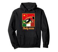 Italia 2026 Slalom China e Italy Flag 2026 Winter Sports Sudadera con Capucha