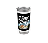 Italia al decir "I love Italy" Vaso térmico de acero inoxidable de doble pared